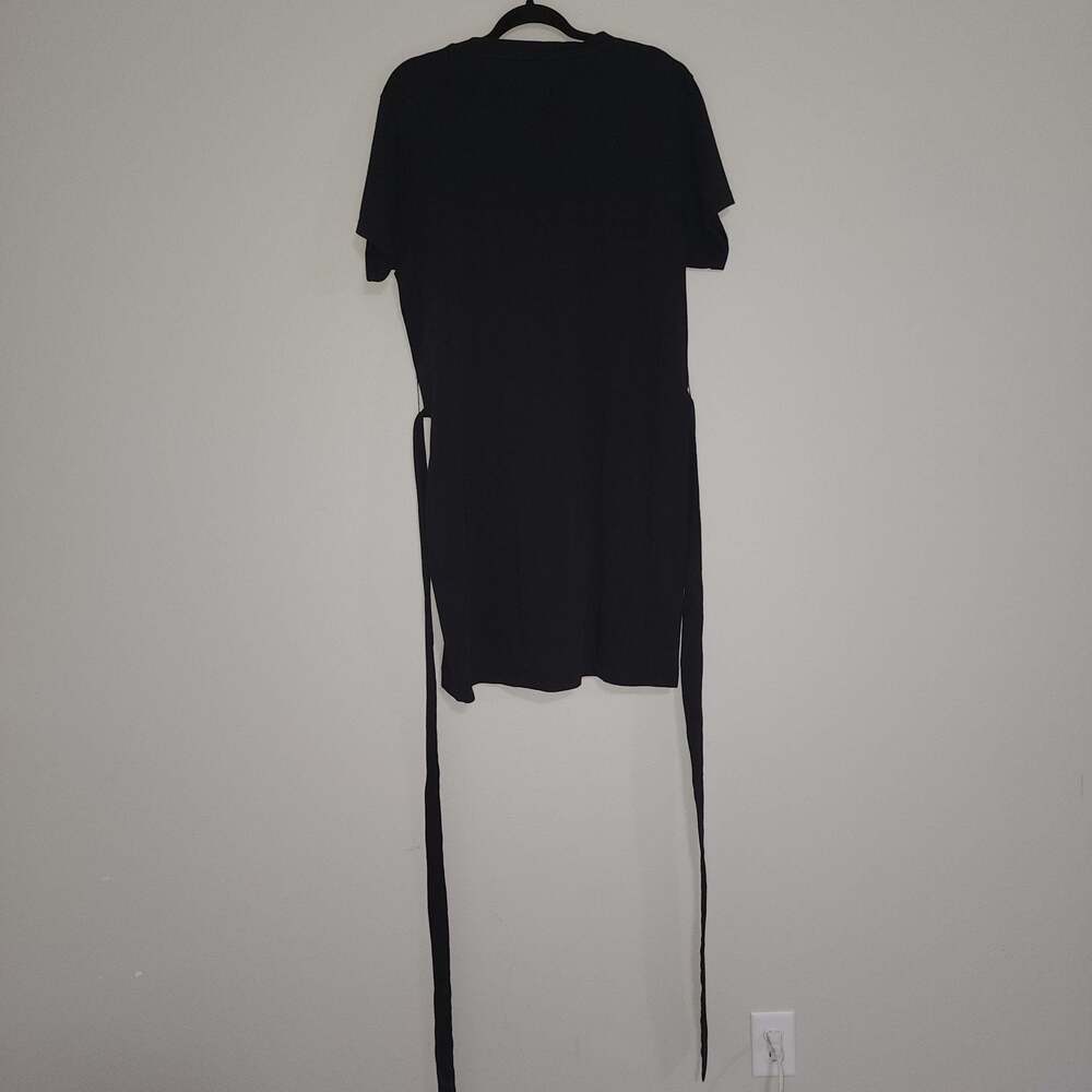Vince. Black 100% Cotton Short Sleeve Tie-Waist T-Shirt Mini Dress XL - Picture 7 of 10